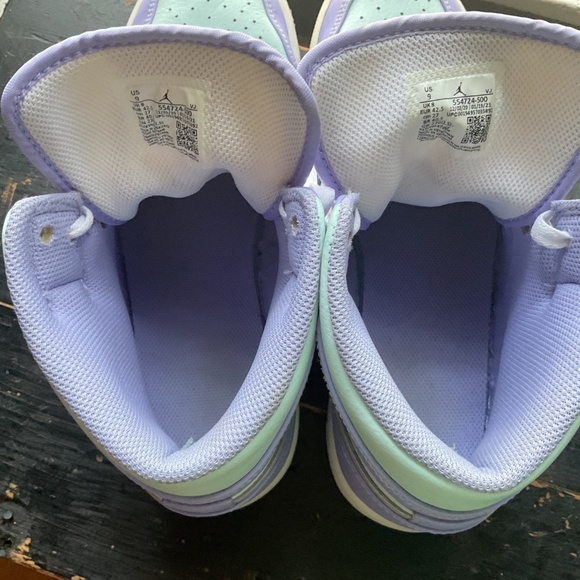 Turquoise/Lavender Air Jordans - Picture 11 of 14